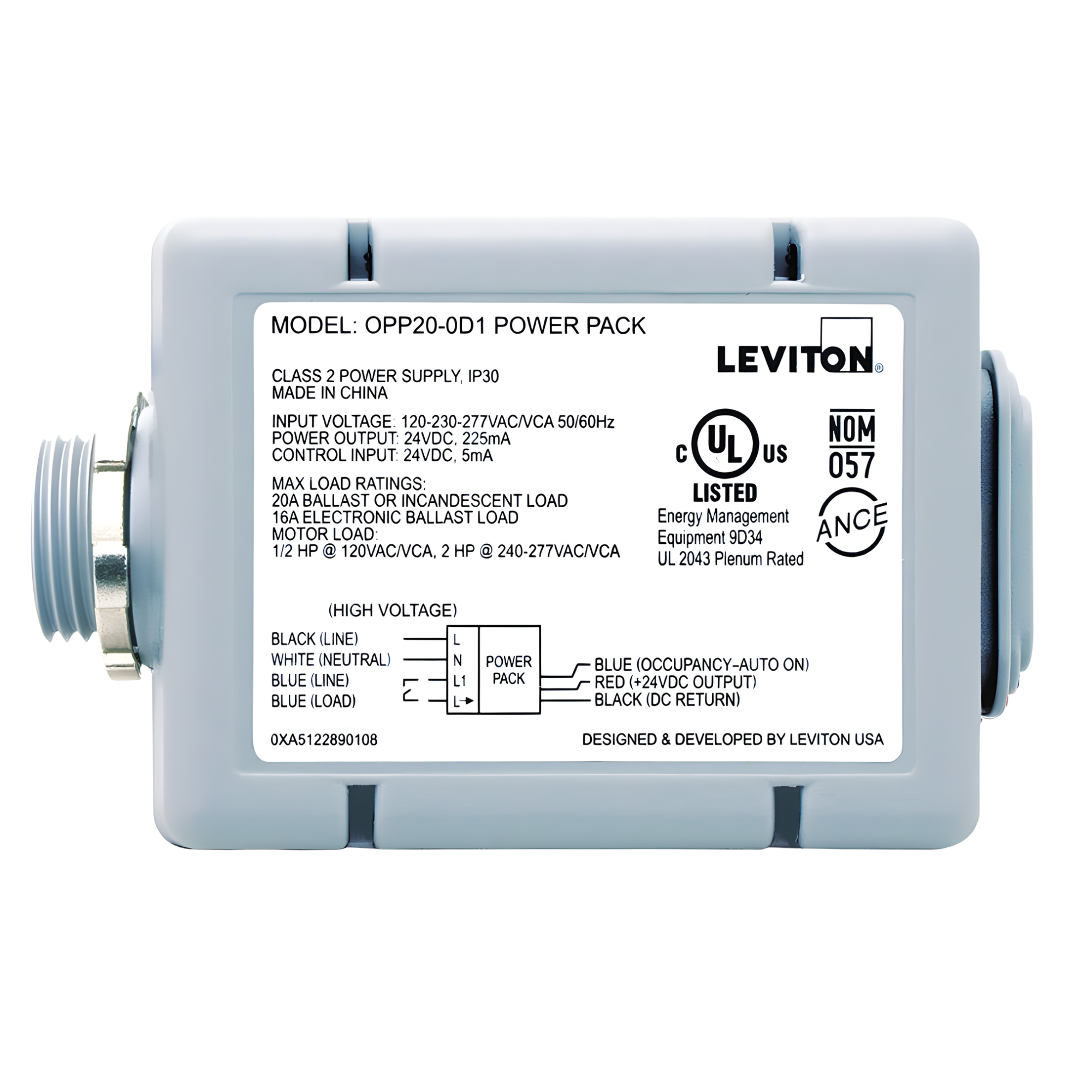 OPP20-0D1 LEVITON POWER PACK SENSOR 20A 120-277VAC