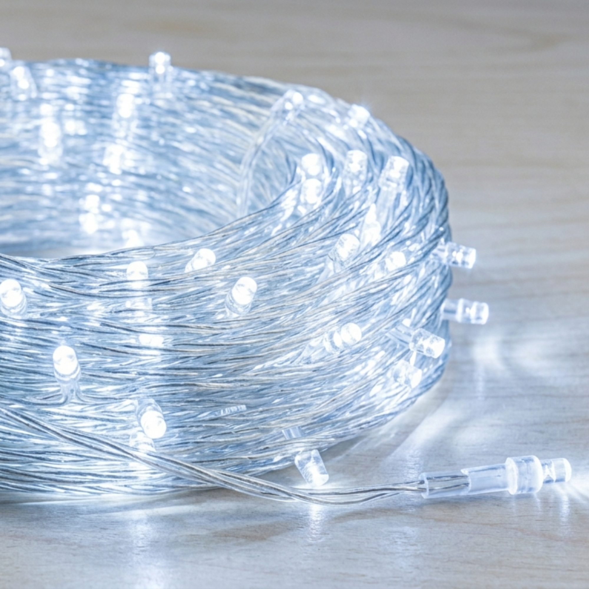 SERIE LED LINEAL NAVIDEÑA 45 METROS 1000F BLANCO FRIO TRASPARENTE