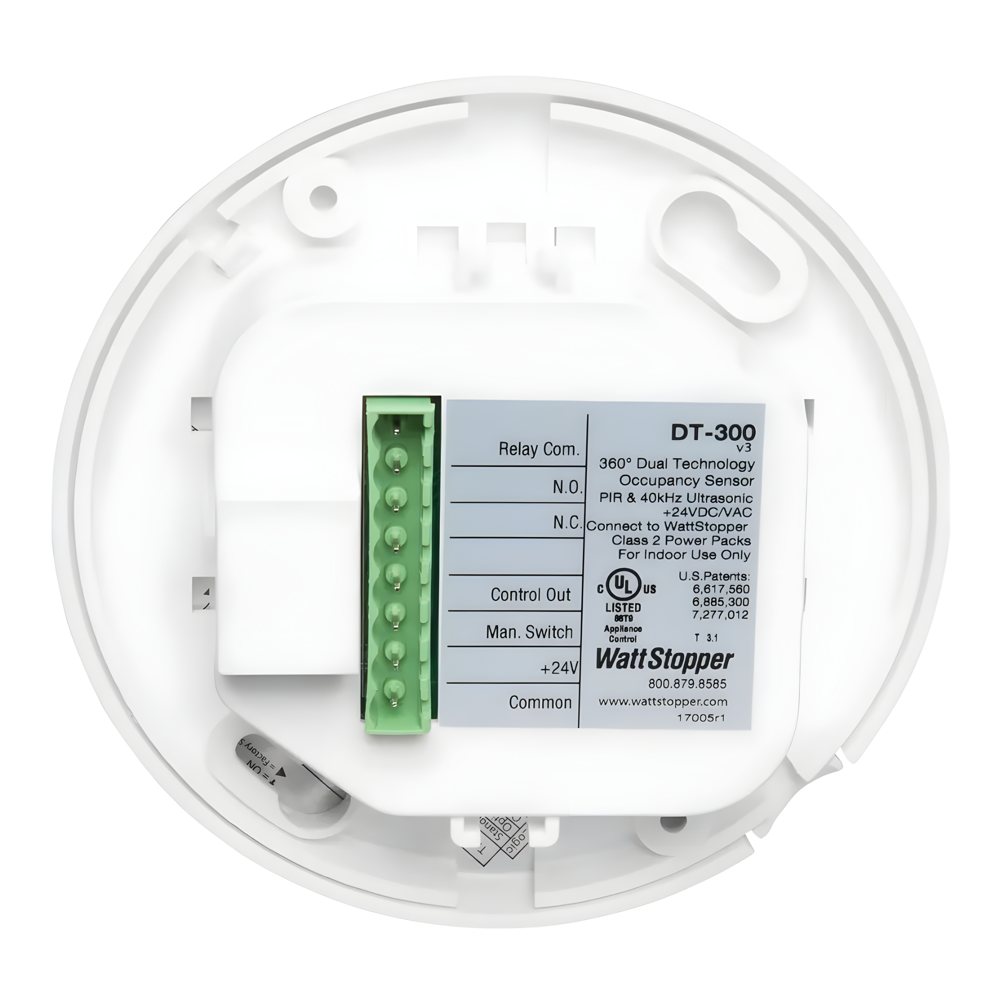 DT-300 SENSOR DE OCUPACIÓN DE DOBLE TECNOLOGÍA 24V DC, MONTAJE CENTRAL DE 360°