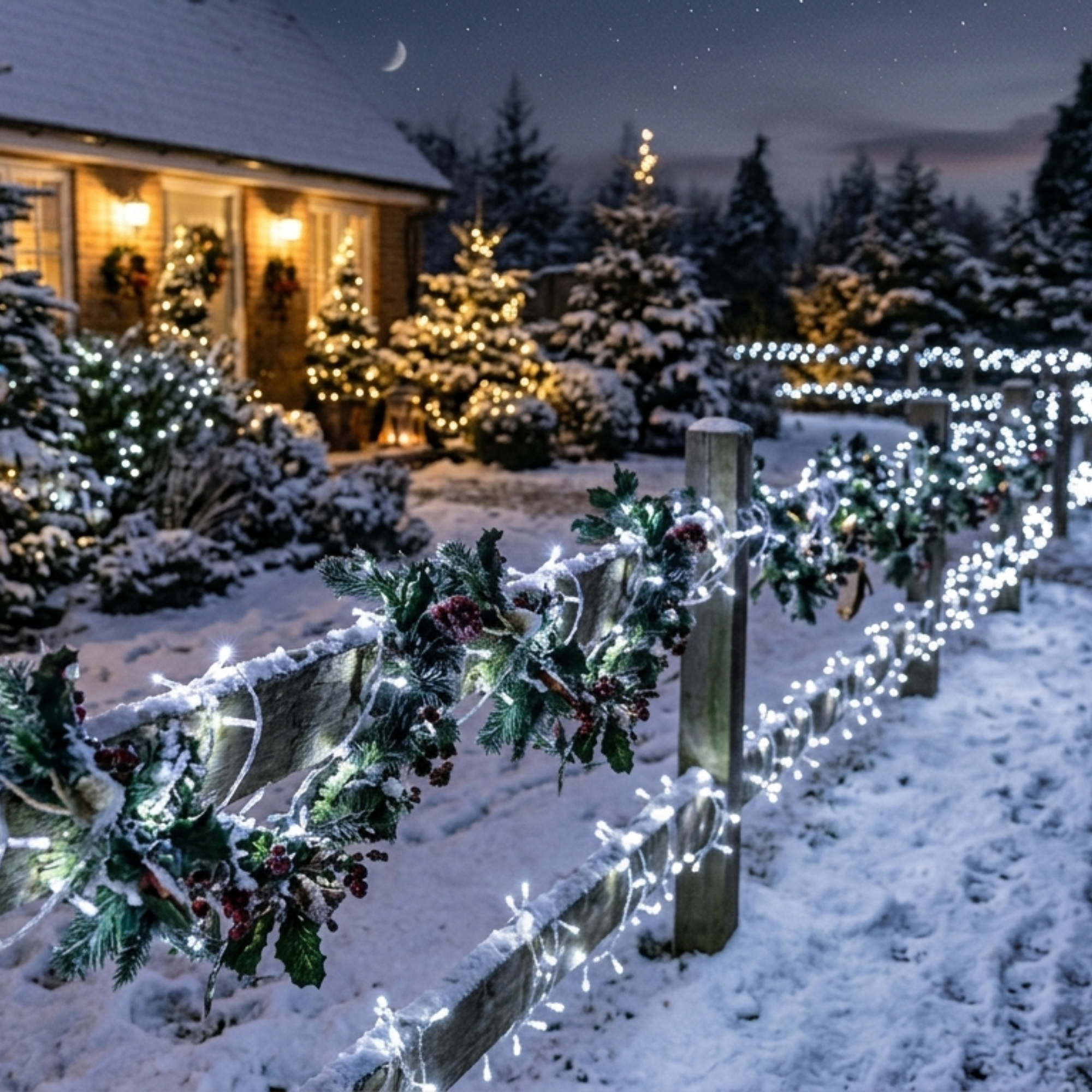 SERIE LED LINEAL NAVIDEÑA 45 METROS 1000F BLANCO FRIO TRASPARENTE